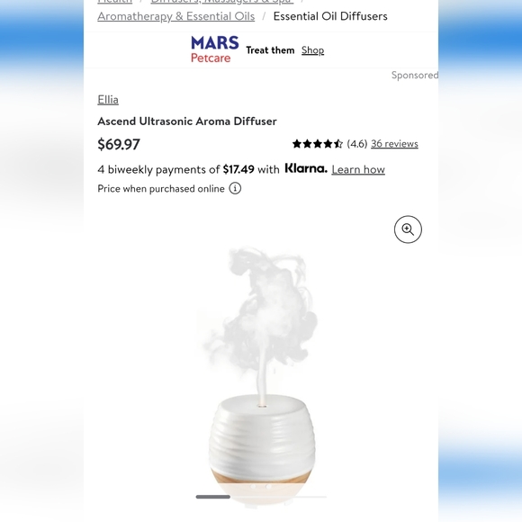 BNIB Homedics Ellia Diffuser - Picture 5 of 6